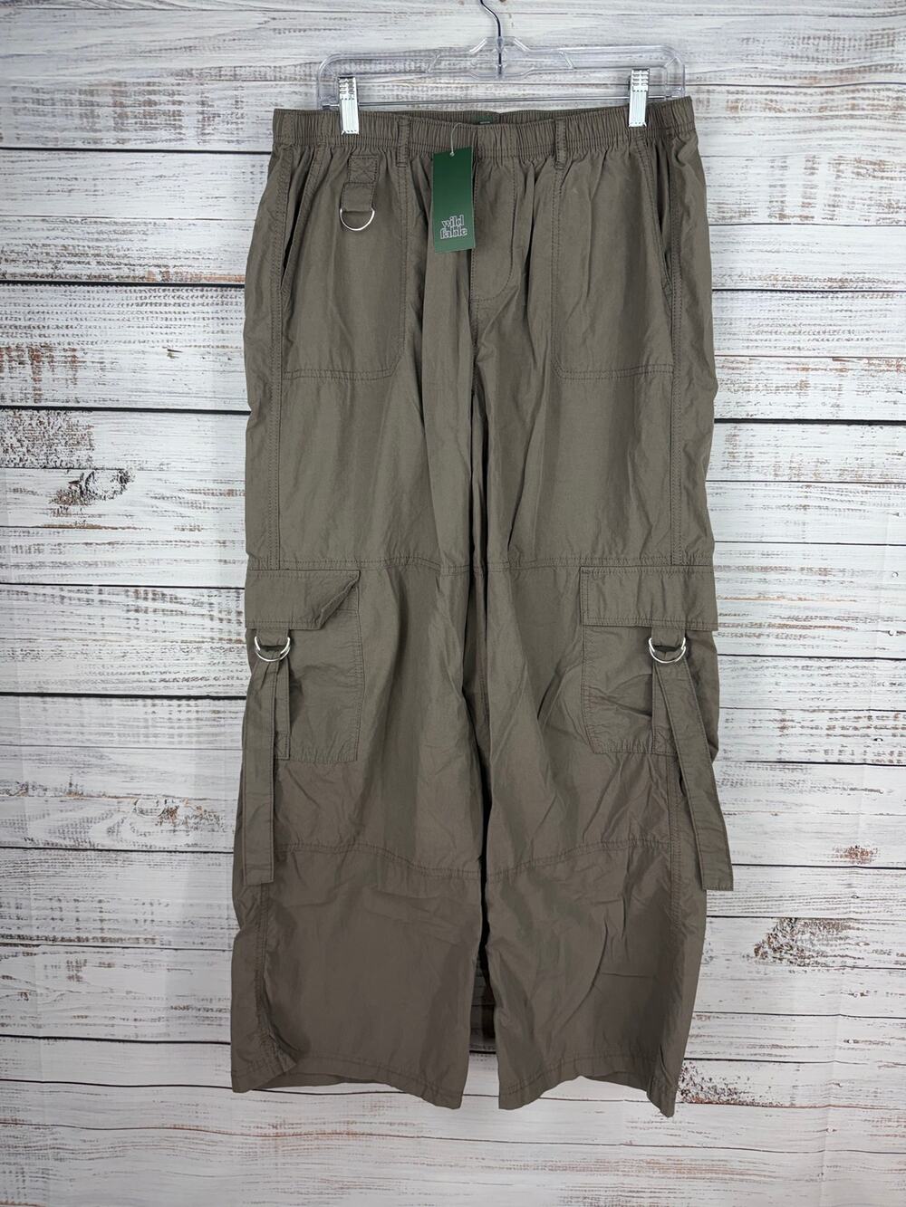 Wild Fable Baggy Cargo Pants Taupe Gray Large New Y2K Pull On Skater Normcore